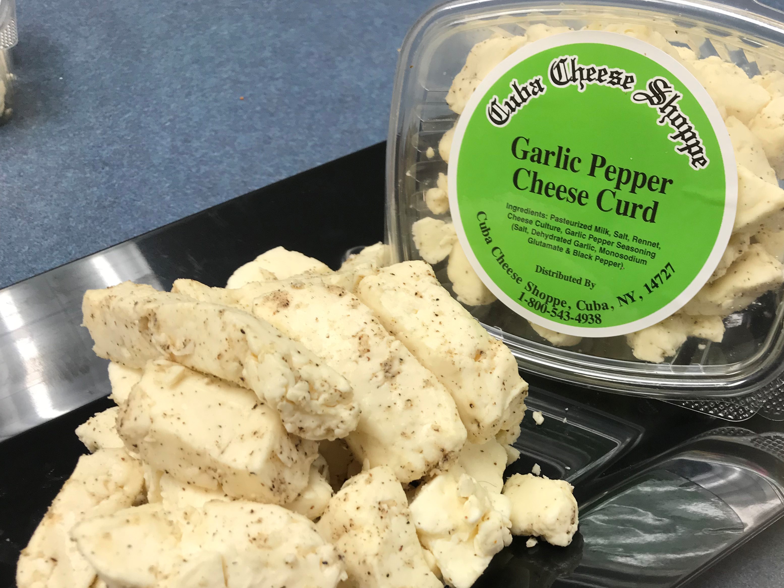 Cuba Cheese Shoppe Inc. 1 lb. Garlic Pepper Curd
